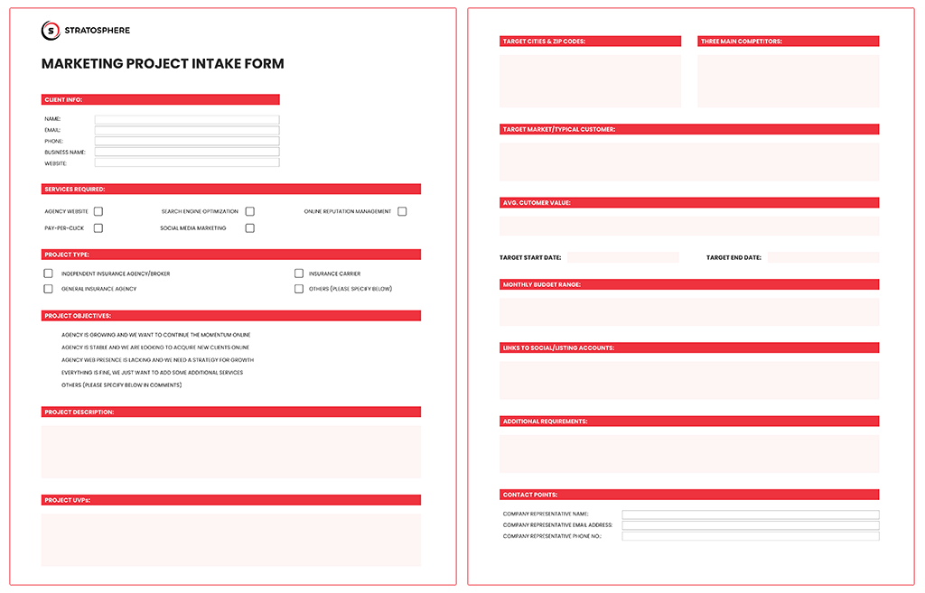 Stratosphere project intake form